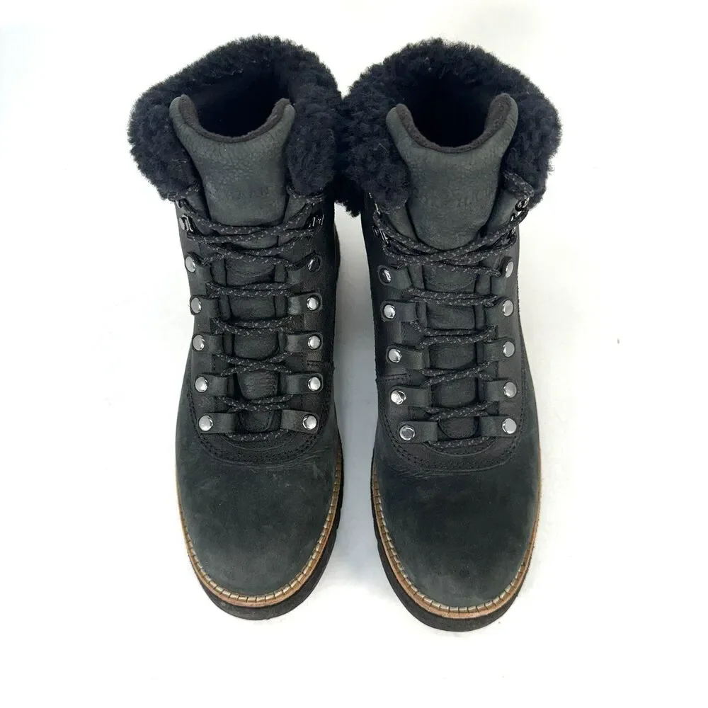Cole Haan Zero Grand Explorer Waterproof W07997 Black Leather Hiking Boots SZ 8